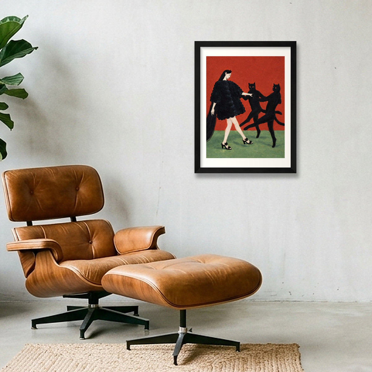 Catdance II — 30×40cm, 12×16" Black Frame