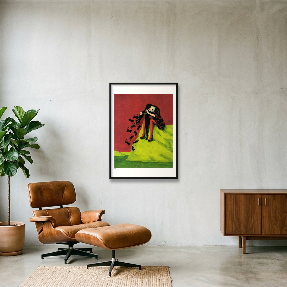 The Mischief Children — 70×100cm, 28×39" Black Frame
