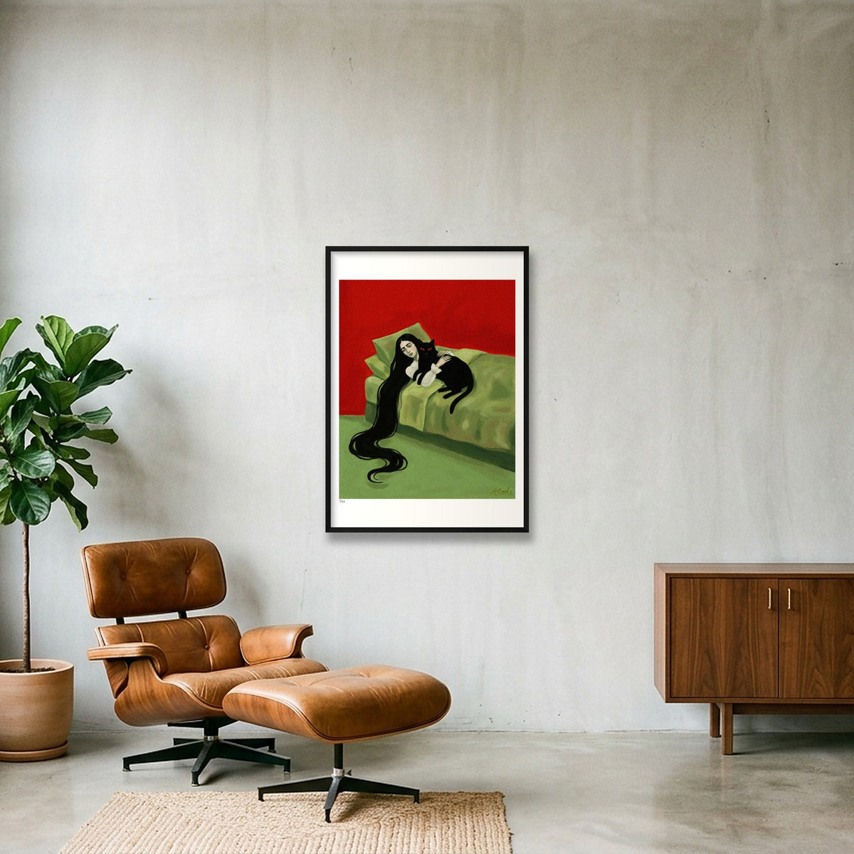 The Hug — 70×100cm, 28×39" Black Frame
