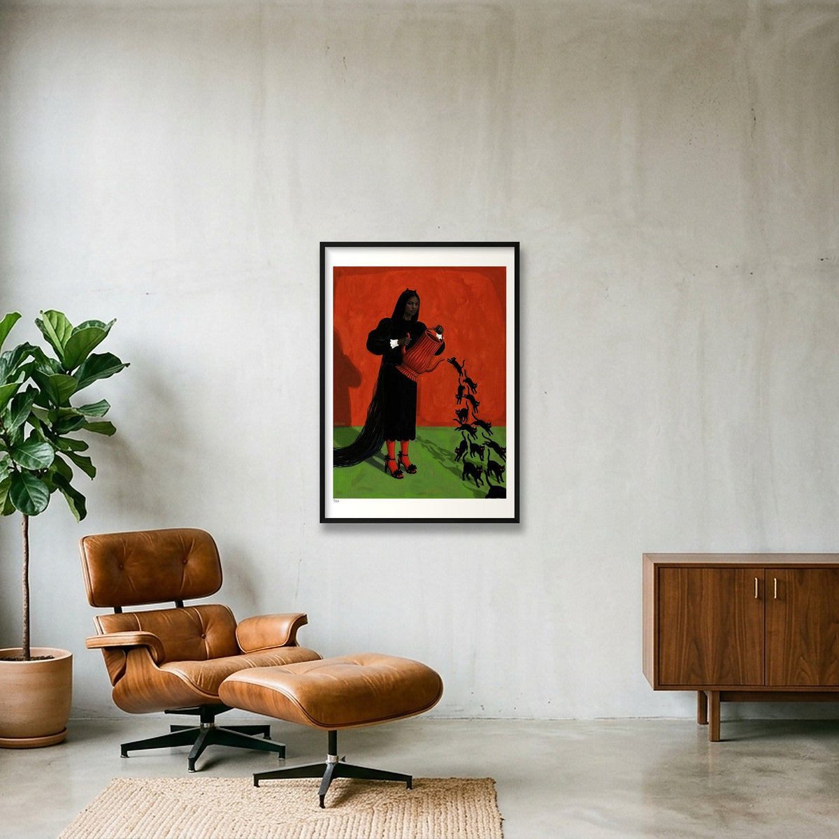The Tea — 70×100cm, 28×39" Black Frame