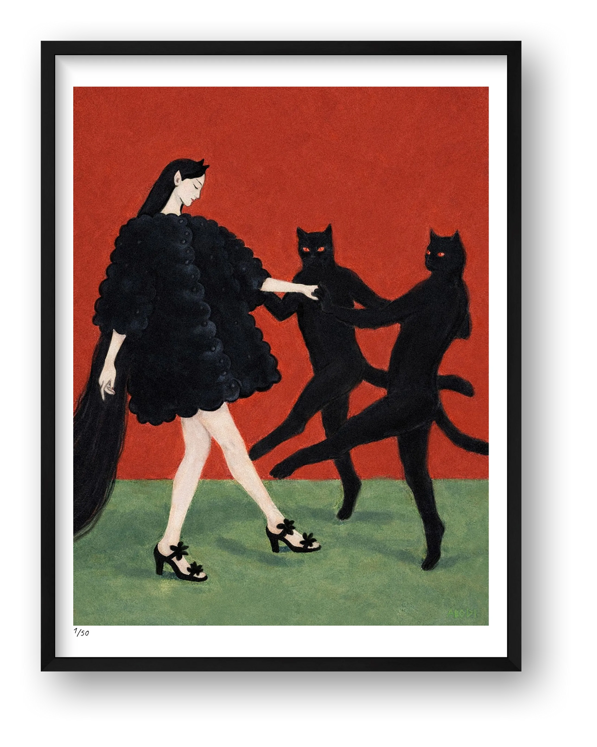 Catdance II — framed