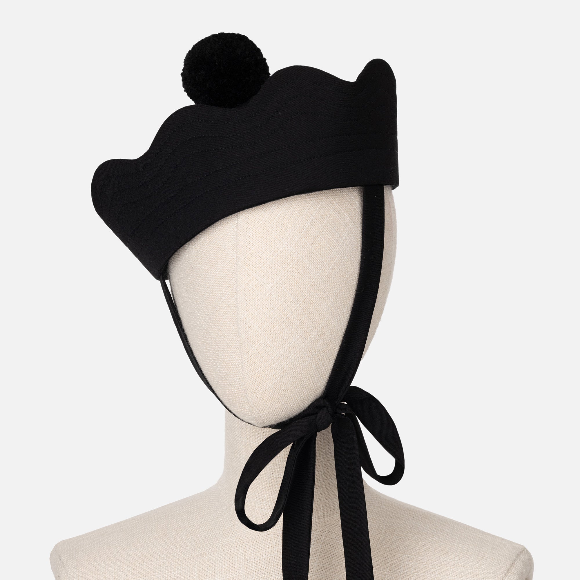 Sailor's Seduction hat black with black pompom - ABODI TRANSYLVANIA