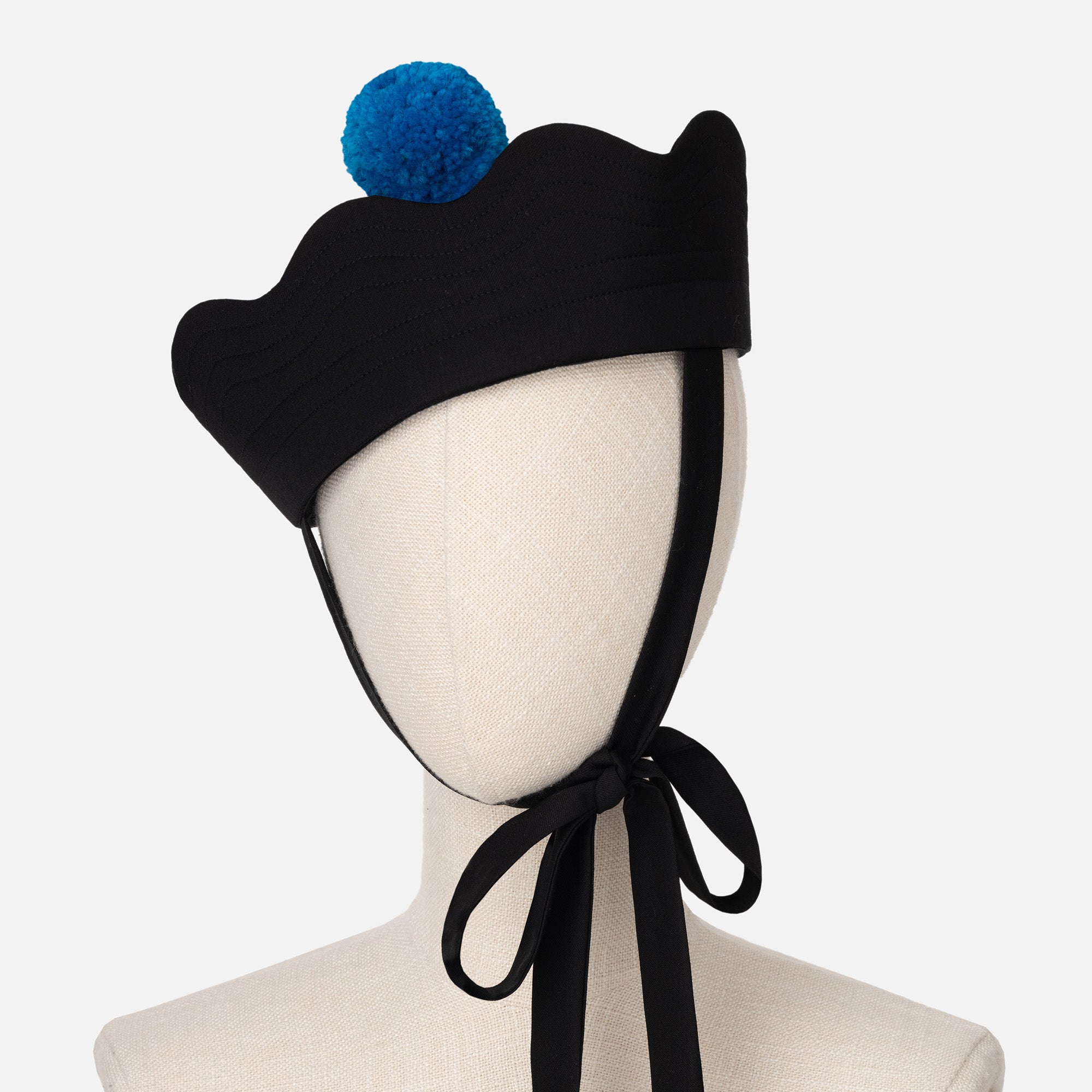 Sailor's Seduction hat black with blue pompom - ABODI TRANSYLVANIA