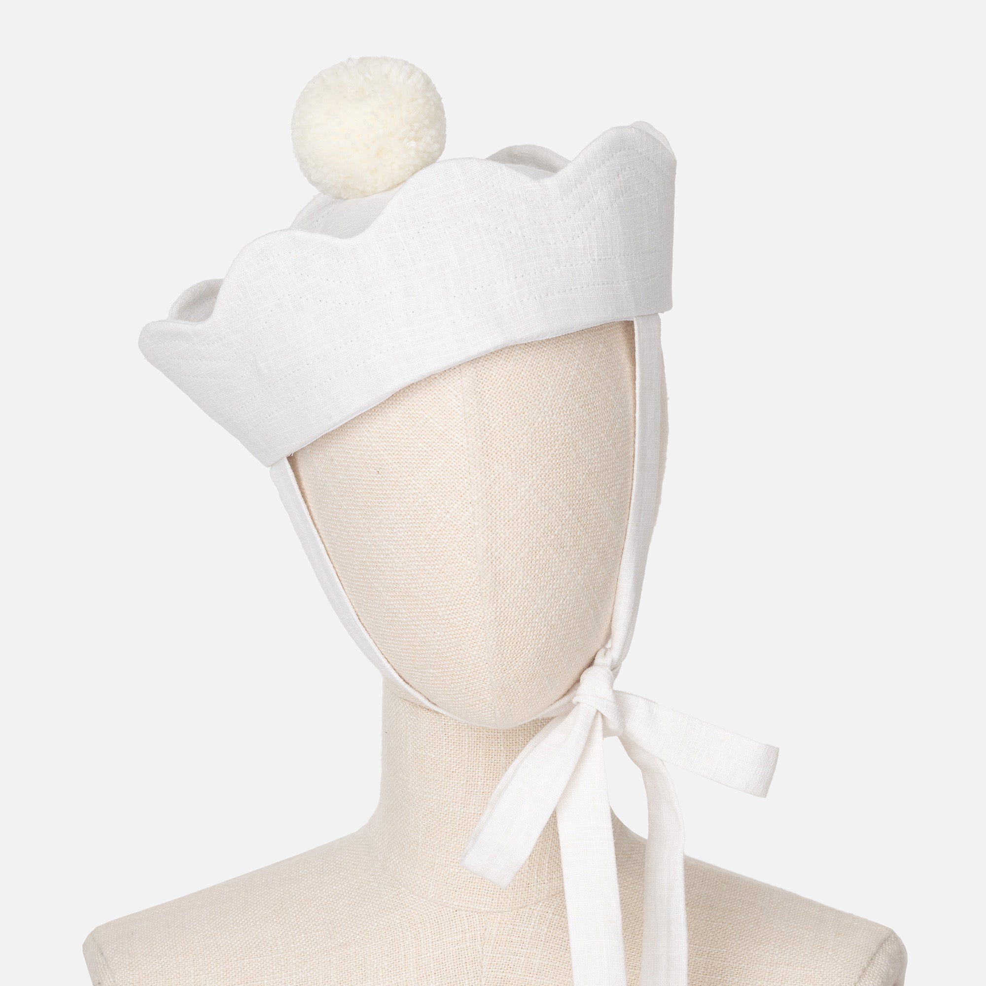 Sailor's Seduction hat white with white pompom - ABODI TRANSYLVANIA